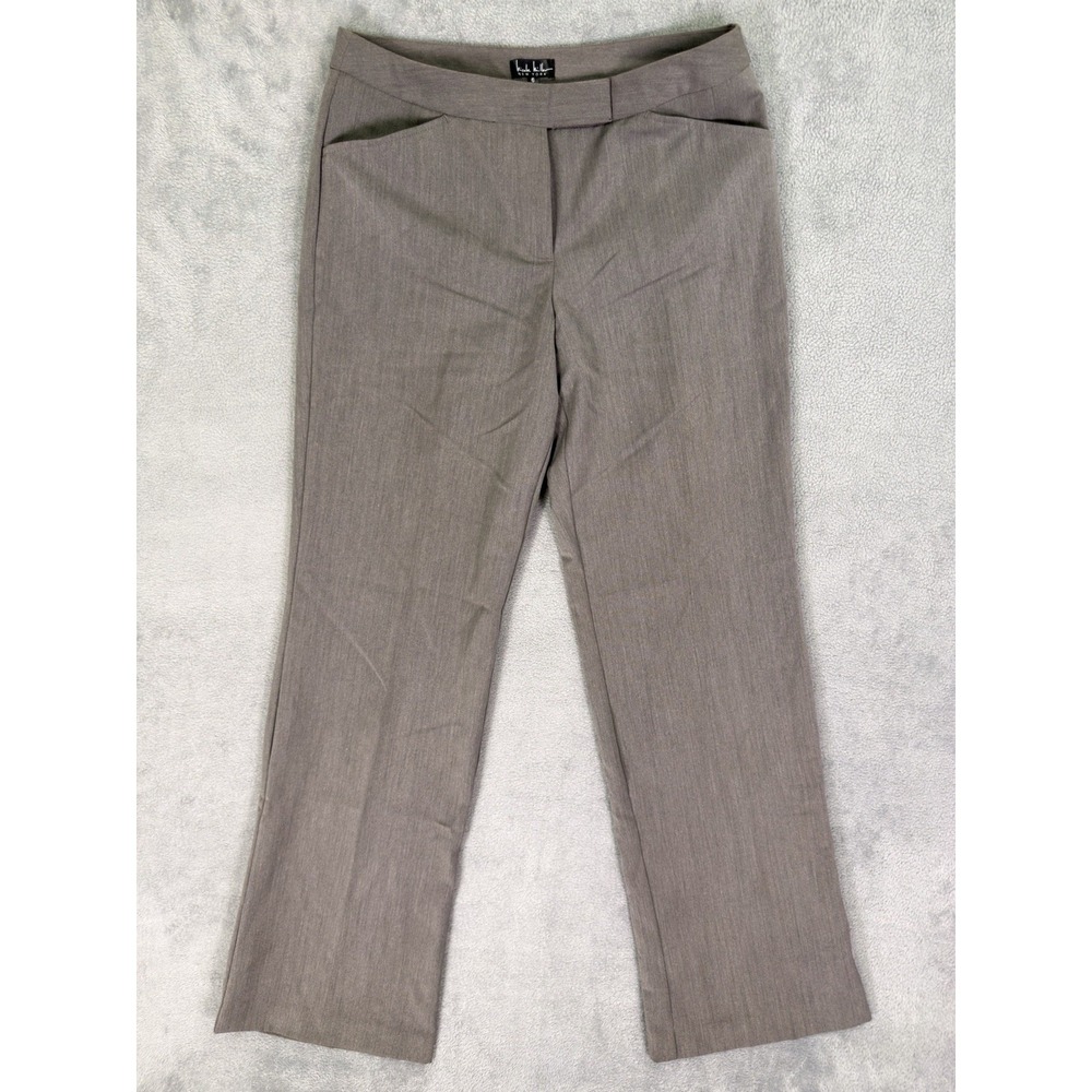 Nicole Miller Dress Pants Womens 6 Gray Bootcut Casual Formal Business‎ Stretch